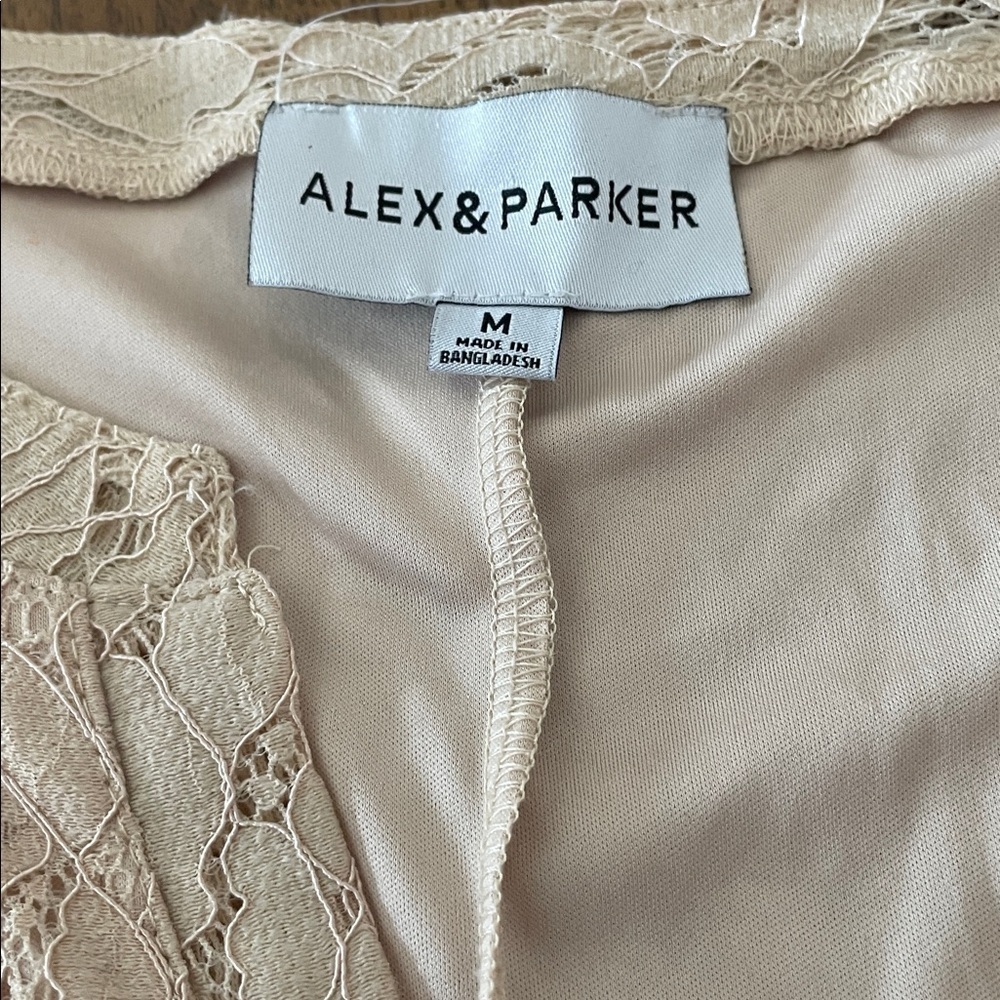 Parker Lace Trim Sleeveless Shell in Blush Beige - Picture 2 of 2